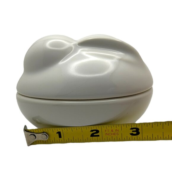 Pottery Barn White Easter Bunny Trinket/Candy Dish/Bowl with Lid - Retired - Picture 7 of 9